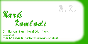 mark komlodi business card
